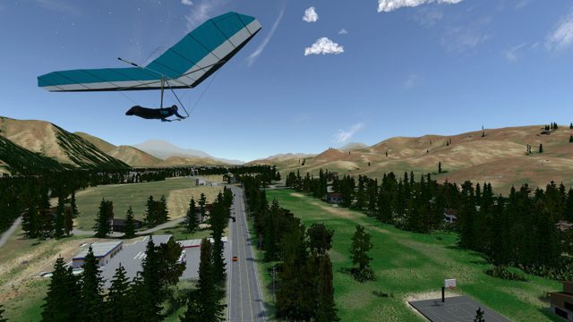 Hang glider flying over Sun Valley