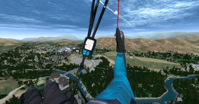 Cockpit view with flight instrument in VR